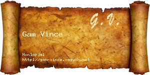 Gam Vince névjegykártya